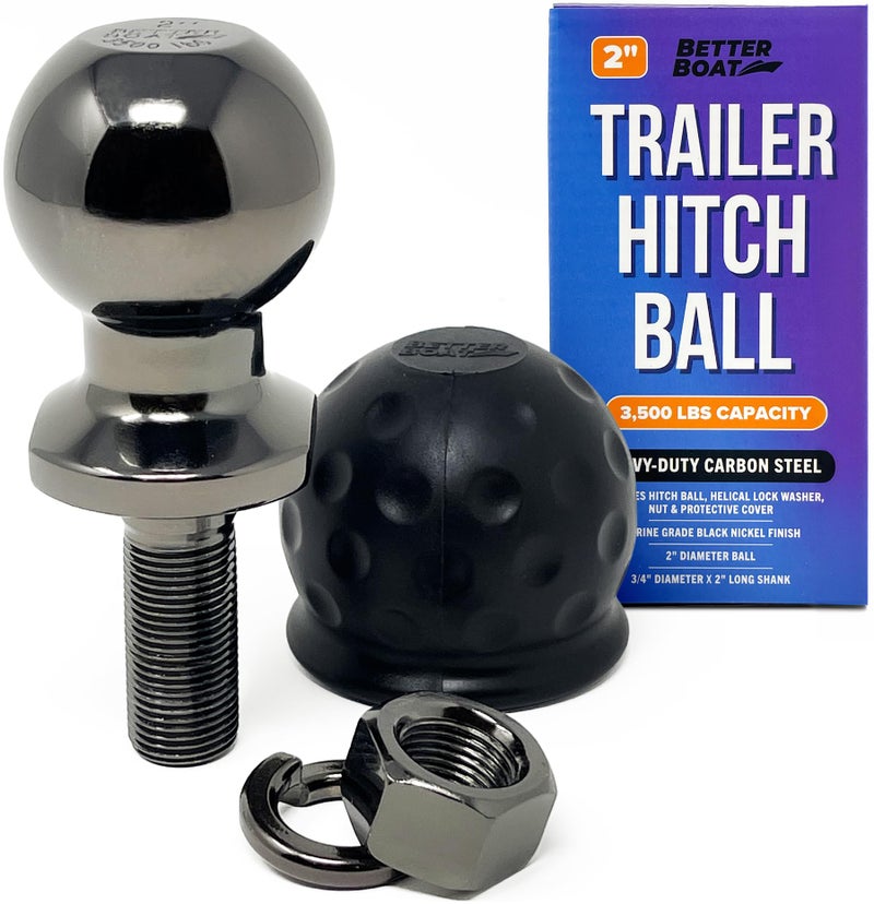 2 Inch Trailer Ball Hitch 3500lbs Capacity 34 Shank Diameter 2 Long Marine Grade Tow Ball for Boats or Towing
